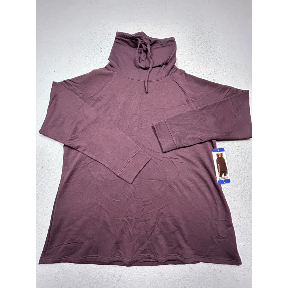 32 Degrees Heat Funnel Neck Top Boysenberry Purple Large Womens